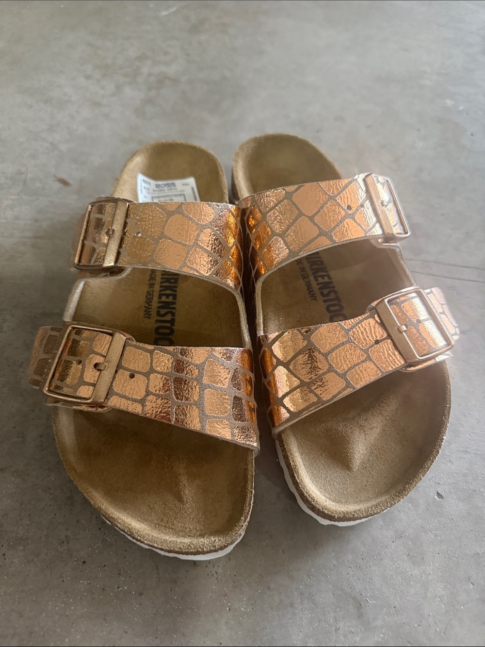 Birkenstock Arizona - Rose Gold Snake Print